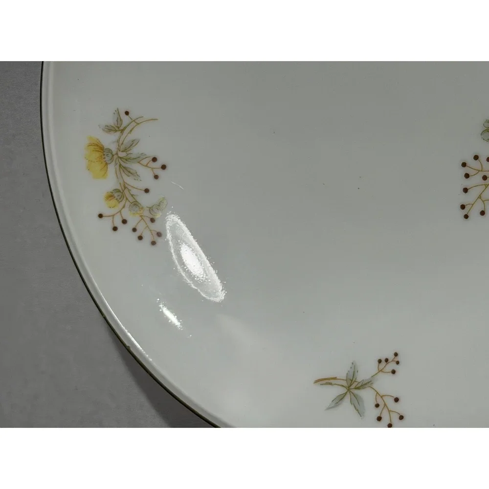 Hutschenreuther Arzberg Bavaria Iris Yellow Floral Porcelain Saucer Gold Rim